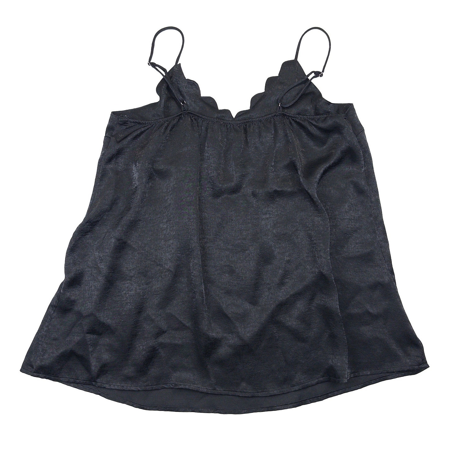 Jodifl Nwt Scalloped V Neck Cami Women S Black Layering Tank Flowy Boutique — image 5 of 8